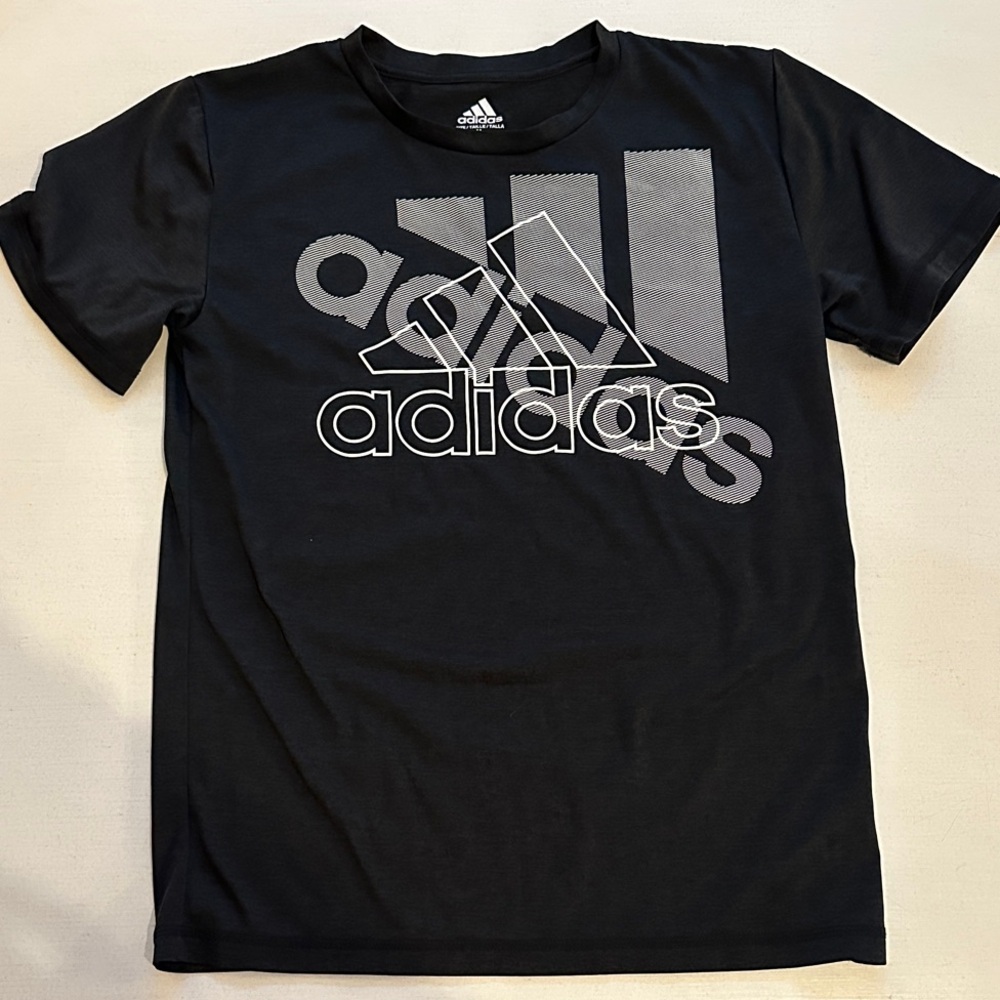 Adidas Black and Gray Logo Tee